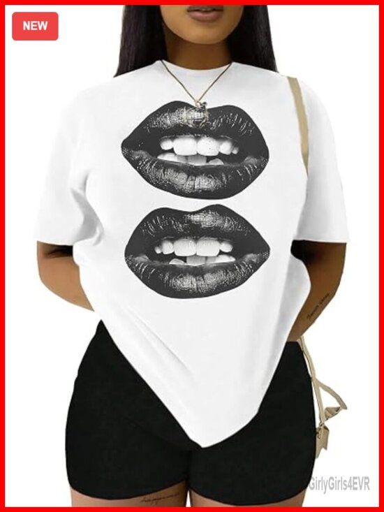 Tops - Oversized Graphic T-Shirt Short Sleeve Crew Neck Loose Fit Summer Casual Tee